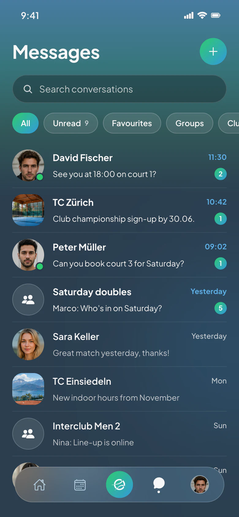 CourtWize app: Chats