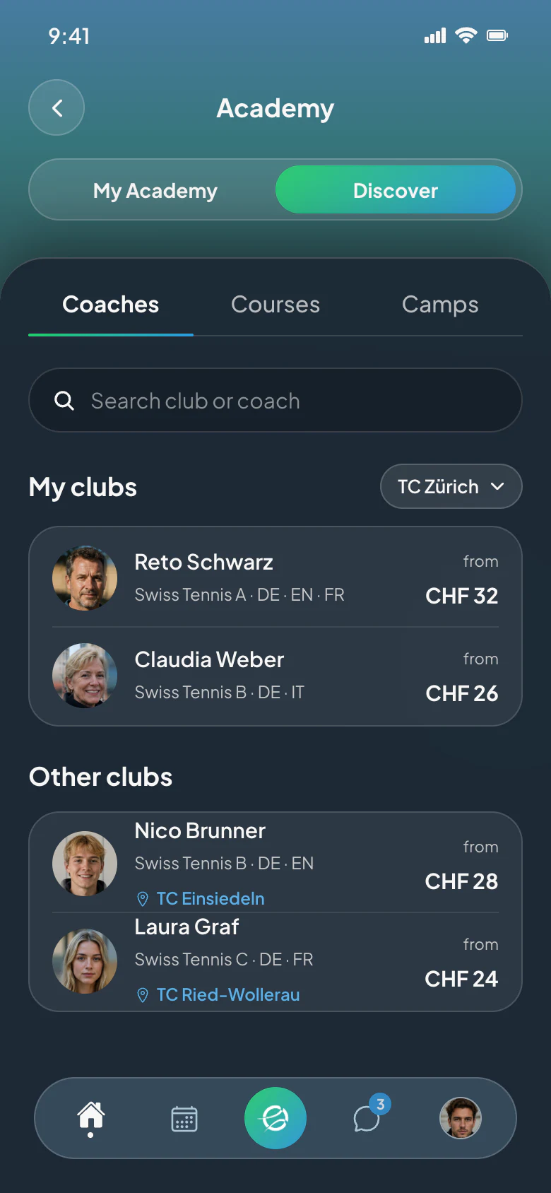 CourtWize app: Academy – discover coaches, courses and camps