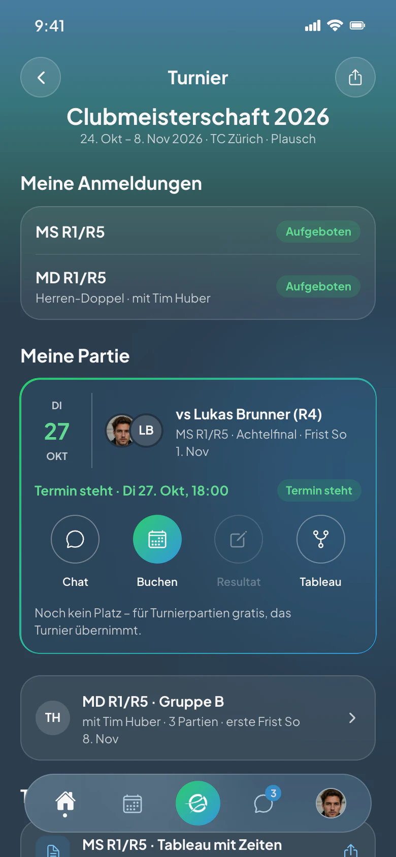 CourtWize-App: Turnierpartie