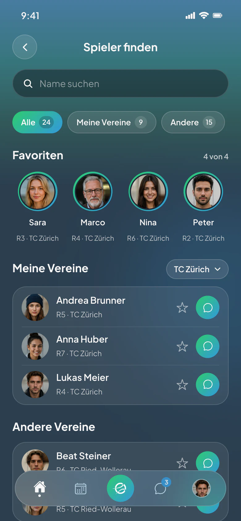 CourtWize-App: Spielpartner finden