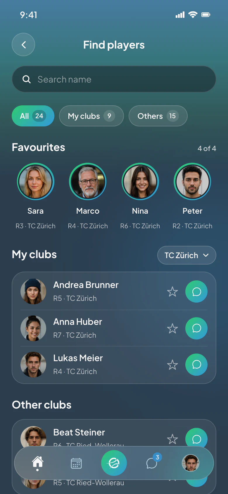 CourtWize app: Find hitting partners